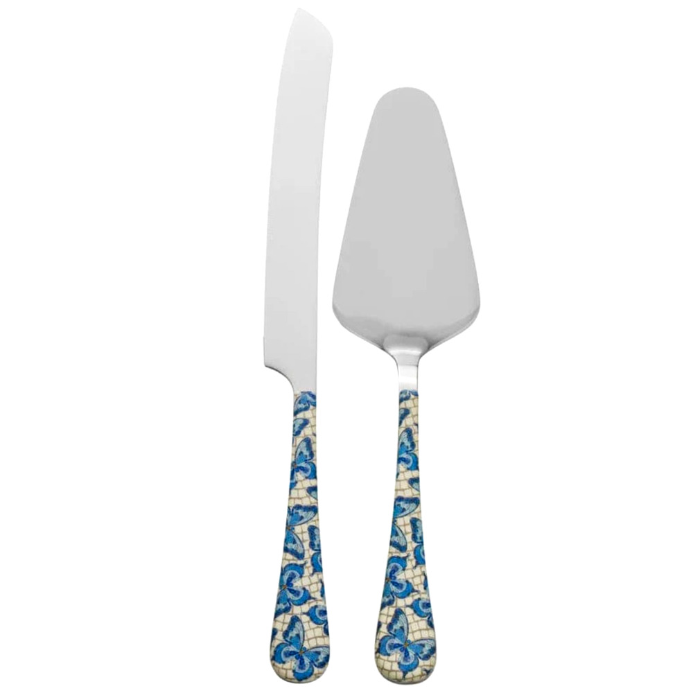Dolly Parton Mosaic Butterfly 2 Piece Cake Knife & Server Set New Cottgecore